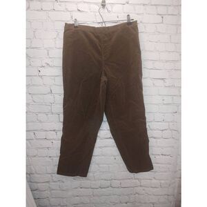 Isaac Mizrahi Women's Size 12 PETITE Brown Corduroy Pants
